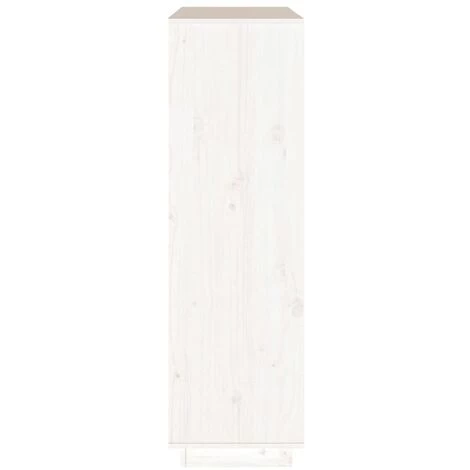 Buffet Blanc 110,5x35x117 Cm Bois Massif De Pin VidaXL - Blanc 4 Buffet Blanc 110,5x35x117 Cm Bois Massif De Pin VidaXL - Blanc – Image 4