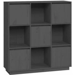 Buffet Gris 110,5x35x117 Cm Bois Massif De Pin VidaXL - Gris