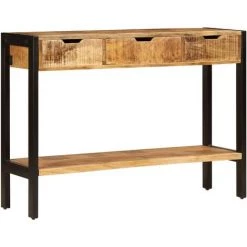 DOC&ET² Buffet Avec 3 Tiroirs 110x35x75 Cm Bois De Manguier Massif - Brun 6 DOC&ET² Buffet Avec 3 Tiroirs 110x35x75 Cm Bois De Manguier Massif - Brun -Buffet et enfilade Soldes 68838708 2