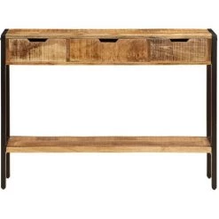 DOC&ET² Buffet Avec 3 Tiroirs 110x35x75 Cm Bois De Manguier Massif - Brun 7 DOC&ET² Buffet Avec 3 Tiroirs 110x35x75 Cm Bois De Manguier Massif - Brun -Buffet et enfilade Soldes 68838708 3