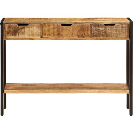 DOC&ET² Buffet Avec 3 Tiroirs 110x35x75 Cm Bois De Manguier Massif - Brun 3 DOC&ET² Buffet Avec 3 Tiroirs 110x35x75 Cm Bois De Manguier Massif - Brun – Image 3
