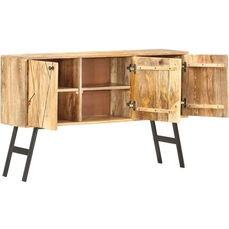 DOC&ET² Buffet 118x30x75 Cm Bois De Manguier Massif - Brun 3 DOC&ET² Buffet 118x30x75 Cm Bois De Manguier Massif - Brun – Image 3