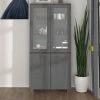 DOC&ET² Buffet Bois Massif De Pin Gris Foncé - Gris