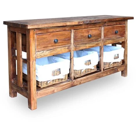 VidaXL Buffet Bois De Récupération Massif 100 X 30 X 50 Cm - Brun 1 VidaXL Buffet Bois De Récupération Massif 100 X 30 X 50 Cm - Brun