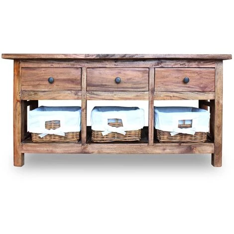 VidaXL Buffet Bois De Récupération Massif 100 X 30 X 50 Cm - Brun 2 VidaXL Buffet Bois De Récupération Massif 100 X 30 X 50 Cm - Brun – Image 2