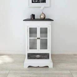 VidaXL Armoire 2 Portes Et 1 Tiroir Blanc Bois - Blanc