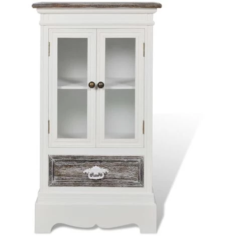 VidaXL Armoire 2 Portes Et 1 Tiroir Blanc Bois - Blanc 2 VidaXL Armoire 2 Portes Et 1 Tiroir Blanc Bois - Blanc – Image 2