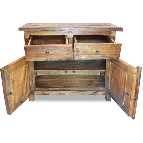 VidaXL Buffet Bois De Récupération Massif 75 X 30 X 65 Cm - Brun 2 VidaXL Buffet Bois De Récupération Massif 75 X 30 X 65 Cm - Brun – Image 2