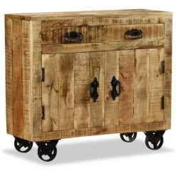 VidaXL Buffet 80x30x70 Cm Bois De Manguier Brut - Brun -Buffet et enfilade Soldes 7497169 3