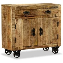 VidaXL Buffet 80x30x70 Cm Bois De Manguier Brut - Brun -Buffet et enfilade Soldes 7497169 4