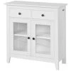 Buffet Commode Armoire De Rangement - Largeur 80cm - 2 Tiroirs 2 Portes- Coloris Blanc SoBuy® FSB05-W