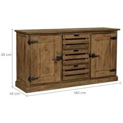 RENDEZ VOUS DéCO Buffet Ottawa En Bois 2 Portes 3 Tiroirs - Marron -Buffet et enfilade Soldes 7931343 3