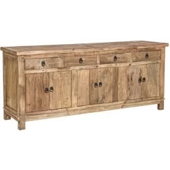 RENDEZ VOUS DéCO Buffet Mastic En Bois 3 Portes 4 Tiroirs - Marron Clair -Buffet et enfilade Soldes 7931348 5