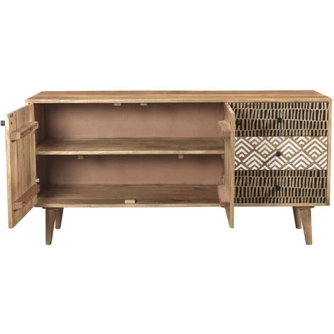 RENDEZ VOUS DéCO Buffet Tali En Bois 2 Portes 3 Tiroirs - Marron Clair 5 RENDEZ VOUS DéCO Buffet Tali En Bois 2 Portes 3 Tiroirs - Marron Clair – Image 5