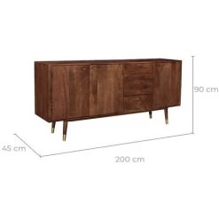 RENDEZ VOUS DéCO Buffet Colombo 3 Portes 3 Tiroirs - Marron -Buffet et enfilade Soldes 8933761 3