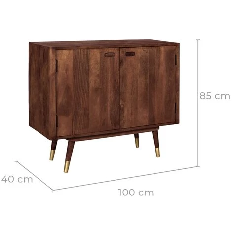 RENDEZ VOUS DéCO Buffet Colombo En Bois Massif - Marron 2 RENDEZ VOUS DéCO Buffet Colombo En Bois Massif - Marron – Image 2
