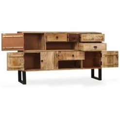 Buffet 140x30x80 Cm Bois Massif De Manguier VidaXL -Buffet et enfilade Soldes 9249164 4