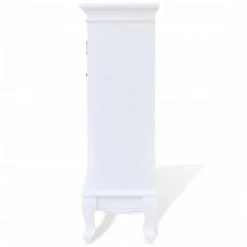 VidaXL Armoire Avec 5 Tiroirs Et 2 étagères Blanc - Blanc -Buffet et enfilade Soldes 930158 5
