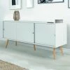 IDMARKET Buffet Effie Scandinave 3 Portes Bois Blanc
