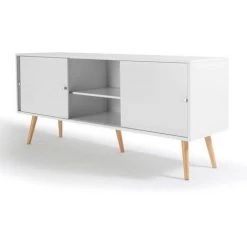 IDMARKET Buffet Effie Scandinave 3 Portes Bois Blanc -Buffet et enfilade Soldes 9588619 5