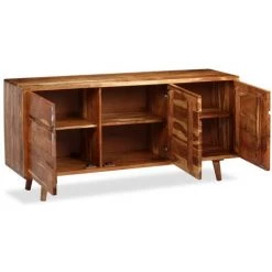 VidaXL Buffet Bois Massif Avec Portes Sculptées 160 X 40 X 75 Cm - Brun 7 VidaXL Buffet Bois Massif Avec Portes Sculptées 160 X 40 X 75 Cm - Brun -Buffet et enfilade Soldes 9740947 3